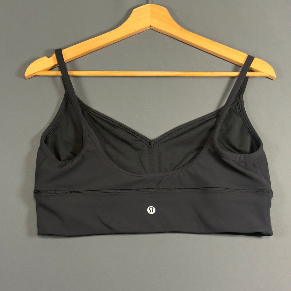 Lululemon Flow Y Nulu Bra Womens Size 12 Black Light Support Yoga Sports Bra